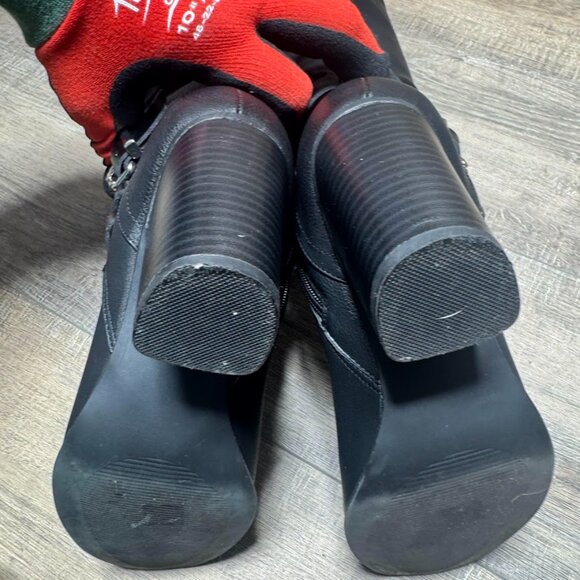 Madden Girl Dash Black Faux Leather Knee High Boots Women's Size 7 - Picture 4 of 7